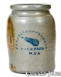 Palatine Pottery Co., PALATINE POTTERY CO. / PALATINE, W. VA. Stoneware Wax Sealer with Pear Decoration