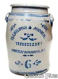 Hamilton & Jones, 6 Gal. HAMILTON & JONES / GREENSBORO, PA Stoneware Jar, circa 1875, Stoneware
