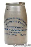 Gunner & Snedeker, Fine GUNNER & SNEDEKER / WHEELING, W. VA Stoneware Wax Sealer w/ Stenciled Advertising, circa 1875, Stoneware