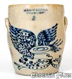 Wm E. Warner, WM. E. WARNER / WEST TROY Eagle Crock, circa 1855, Stoneware