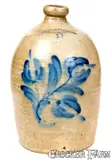 H B. Pfaltzgraff, 2 Gal. H. B. PFALTZGRAFF / YORK, PA Stoneware Jug w/ Elaborate Floral Decoration, circa 1870-1889, Stoneware