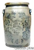 W. D. Cooper & Bro, 4 Gal. W. D. COOPER & BRO. / PITTSBURGH, PA Stoneware Advertising Crock, circa 1875, Stoneware