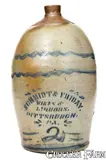 Schmidt & Friday, SCHMIDT & FRIDAY / PITTSBURGH, PA Western PA Stoneware Advertising Jug, circa 1875, Stoneware