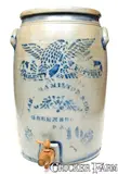 Jas. Hamilton & Co., Rare JAS. HAMILTON & CO. / GREENSBORO, PA Stoneware Water Cooler w/ Stenciled Eagle