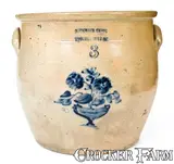 Riedinger & Caire, RIEDINGER & CAIRE / POUGHKEEPSIE, NY Stoneware Crock w/ Flowering Urn Decoration