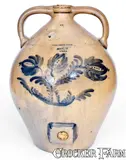 Chollar & Darby, Monumental CHOLLAR & DARBY / HOMER 1836 Stoneware Water Cooler for Dr. Lewis Riggs, 1836, Stoneware
