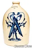 J. & E. Norton, Fine J. & E. NORTON / BENNINGTON, VT Stoneware Jug w/ Bold Double Pheasant Decoration, circa 1855, Stoneware