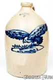 J. & E. Norton, Exceptional J. & E. NORTON / BENNINGTON, VT. Stoneware Hawk Jug, circa 1855, Stoneware