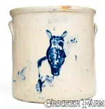 Ottman & Co., Rare 3 Gal. HAXSTUN, OTTMAN & CO. / FORT EDWARD, NY Stoneware Owl Crock, circa 1875, Stoneware