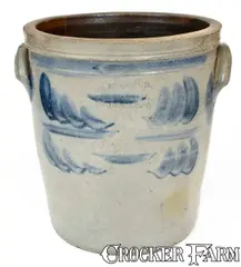Mckenzie & Jackson, 3 Gal. MCKENZIE & JACKSON / BEAVER, PA Stoneware Crock with Cobalt Decoration, circa 1855, Stoneware