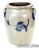 J. Mckenzie, 3 Gal. J. MCKENZIE / BEAVER, PA Stoneware Jar with Floral Decoration, mid 19th century, Stoneware