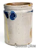 1 Gal. JOHN BELL / WAYNESBORO Stoneware Jar with Bold Cobalt Floral Decoration by John Bell, circa 1850-1880, Stoneware, sold Mar 2019