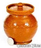 Samuel Begg, Very Unusual Small-Sized Redware Lidded Jar, "S. B. / Sept. 9th 1840" att. Samuel Baker, 1840, Redware