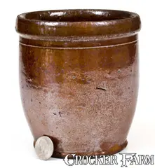 David Smith, W. SMITH / WOMMELSDORF Redware Cream Jar Marked, circa 1880, Redware