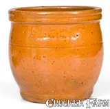 John W. Bell, JOHN W. BELL / WAYNESBORO, PA Redware Jar with Bold Orange Glaze