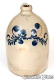 S. D. Kellogg, 2 Gal. S. D. KELLOGG / WHATELY Stoneware Jug with Cobalt Vine Decoration, circa 1851-1853, Stoneware