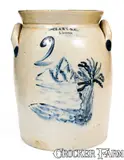N. Clark & Co., Very Rare N. CLARK & CO. / LYONS Stoneware Jar w/ Fine Landscape Decoration