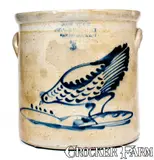 Ny Stoneware Co., NY STONEWARE CO. / FT. EDWARD / N.Y. Three-Gallon Stoneware Chicken Crock, circa 1875, Stoneware