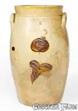 L. Norton & Son, 3 Gal. L. NORTON & SON / BENNINGTON Stoneware Churn w/ Ochre Floral Decoration, circa 1833-1841, Stoneware
