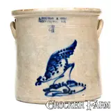 4 Gal. J. NORTON & CO. / BENNINGTON, VT Stoneware Chicken Crock by J. Norton & Co., circa 1860, Stoneware, sold Mar 2019