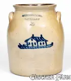 A.O. Whittemore, 2 Gal. A. O. WHITTEMORE / HAVANA, NY Stoneware Jar w/ House Design