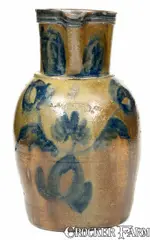 A. Keister & Co, Very Rare A. KEISTER & CO. / STRASBURG, VA Stoneware Pitcher w/ Profuse Decoration, circa 1850, Stoneware