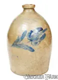 H B. Pfaltzgraff, 1 Gal. H. B. PFALTZGRAFF / YORK, PA Stoneware Jug with Floral Decoration, circa 1870-1889, Stoneware