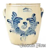 T.H. Willson & Co., T.H. WILLSON & CO. / HARRISBURG, PA Stoneware Jar w/ Cobalt Wreath Decoration, circa 1852-1855, Stoneware