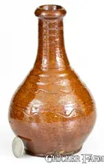 William, Glazed Redware Bottle, Inscribed "William / Harrison / April 20th / 1840"., 1840, Redware