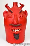 Louis de Brondeau, Stoneware Face Devil Jug, L. D. B. / BROWN'S POTTERY / ARDEN, NC, circa 1990, circa 1990, Stoneware