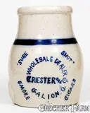 C. Riester, Rare C. RIESTER / GALION, Ohio Stoneware Advertising Cooler, late 19th or early 20th century, Stoneware