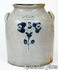 VAN SCHOIK & DUNN / Makers, / Middletown Point, N.J. Stoneware Jar, c1853-70 by Van Schoik & Dunn, c1853-70, Stoneware, sold Nov 2018