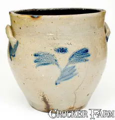 J. & L. E. Meeker, Extremely Rare 3 Gal. J. & L. E. MEEKER / SUCCASUNNY, NJ (Succasunna), second quarter 19th century, Stoneware