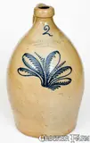 F. Stetzenmeyer & G. Goetzman, 2 Gal. F. STETZENMEYER & G. GOETZMAN / ROCHESTER, NY Stoneware Jug, circa 1853-1860, Stoneware