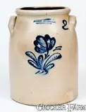 John Burger, JOHN BURGER / ROCHESTER Stoneware Jar with Slip-Trailed Floral Decoration, circa 1860, Stoneware