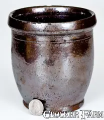 David Smith, Small W. SMITH / WOMELSDORF Redware Jar with Manganese Glaze, circa 1880, Redware