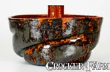 John W. Bell, JOHN W. BELL / WAYNESBORO, PA Redware Cake Mold with Sponged Manganese Glaze