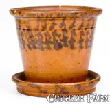 David Smith, W. SMITH / WOMELSDORF Redware Flowerpot w/ Manganese Decoration