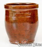 Upton M. Bell, Rare UPTON M. BELL / WAYNESBORO, PA Glazed Redware Cream Jar, circa 1895, Redware