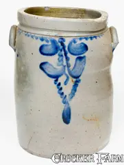 J. Eberly & Bro, J. EBERLY & BRO. / STRASBURG, VA 5 Gal. Jar w/ Bold "Indian Necklace" Decoration, circa 1885, Stoneware
