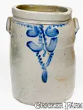 J. Eberly & Bro, J. EBERLY & BRO. / STRASBURG, VA 5 Gal. Jar w/ Bold "Indian Necklace" Decoration, circa 1885, Stoneware