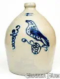 S. Hart, 3 Gal. S. HART / FULTON Stoneware Jug with Bird Decoration