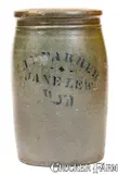 J. P. Parker, J.P. PARKER / JANE LEW / W VA Stoneware Jar, circa 1870, Stoneware