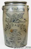 Eagle Pottery, Outstanding 20 Gal. EAGLE POTTERY / J. HAMILTON & CO. / GREENSBORO, PA Stoneware Jar, circa 1875, Stoneware