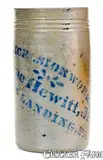 Excelsior Works, EXCELSIOR WORKS / Isaac Hewitt, Jr. / RICES LANDING, PA Stoneware Canning Jar, circa 1875, Stoneware