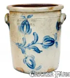 S. Johnston & Son, Rare S. JOHNSTON & SON / BEAVER, PA Stoneware Jar with Floral Decoration, circa 1870, Stoneware