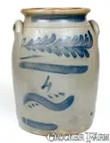 E. Fowler, 4 Gal. E. FOWLER / BEAVER, PA Stoneware Jar with Cobalt Decoration, circa 1870, Stoneware
