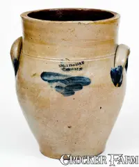 Smith & Day, One-Gallon SMITH & DAY / NORWALK Stoneware Jar with Cobalt Decoration, circa 1840, Stoneware