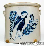 F. B. Norton & Co, 6 Gal. F. B. NORTON & CO. / BENNINGTON, VT Stoneware Crock w/ Bold Parrot Design