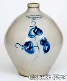 Norton & Fenton, 2 Gal. NORTON & FENTON / BENNINGTON, VT Stoneware Jug w/ Bold Floral Decoration